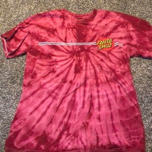 red tie dye santa cruz shirt